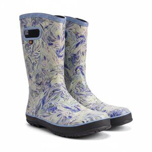 Bogs Rain Boots Blue Marble Print | Youth Big Kids Size 6